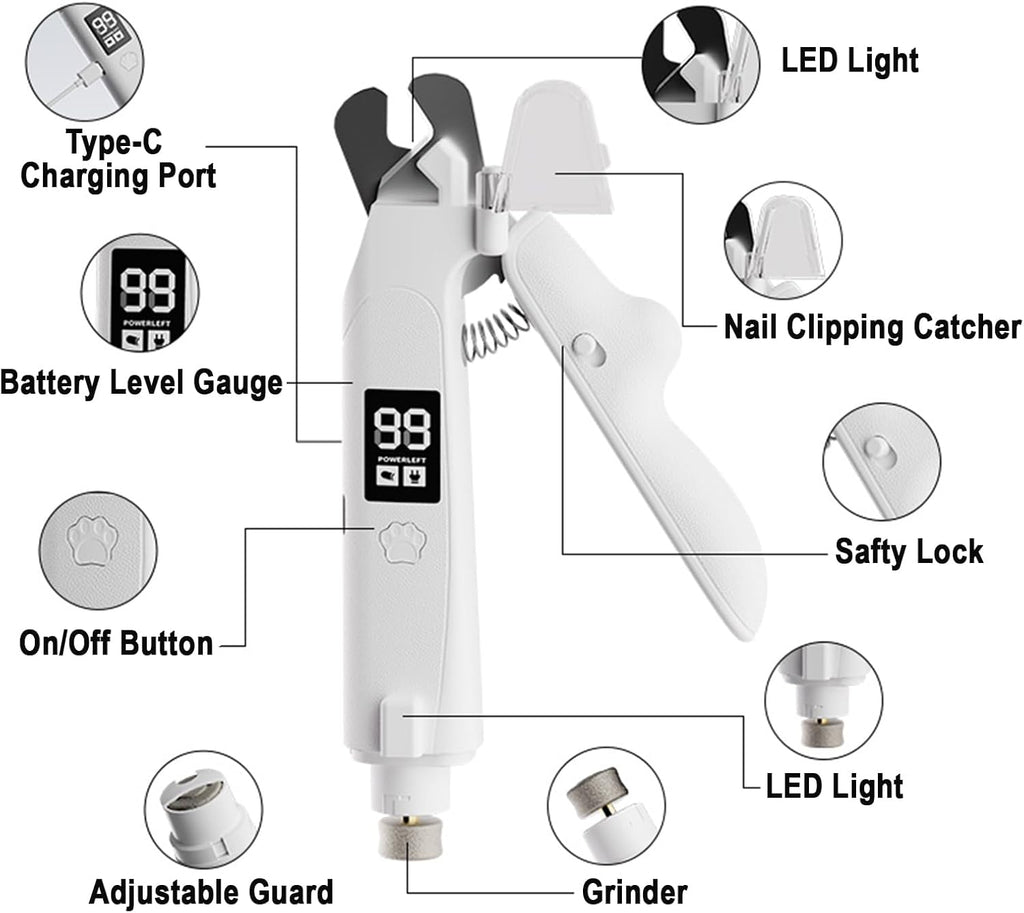 2-in-1 LED Pet Nail Clipper & Grinder