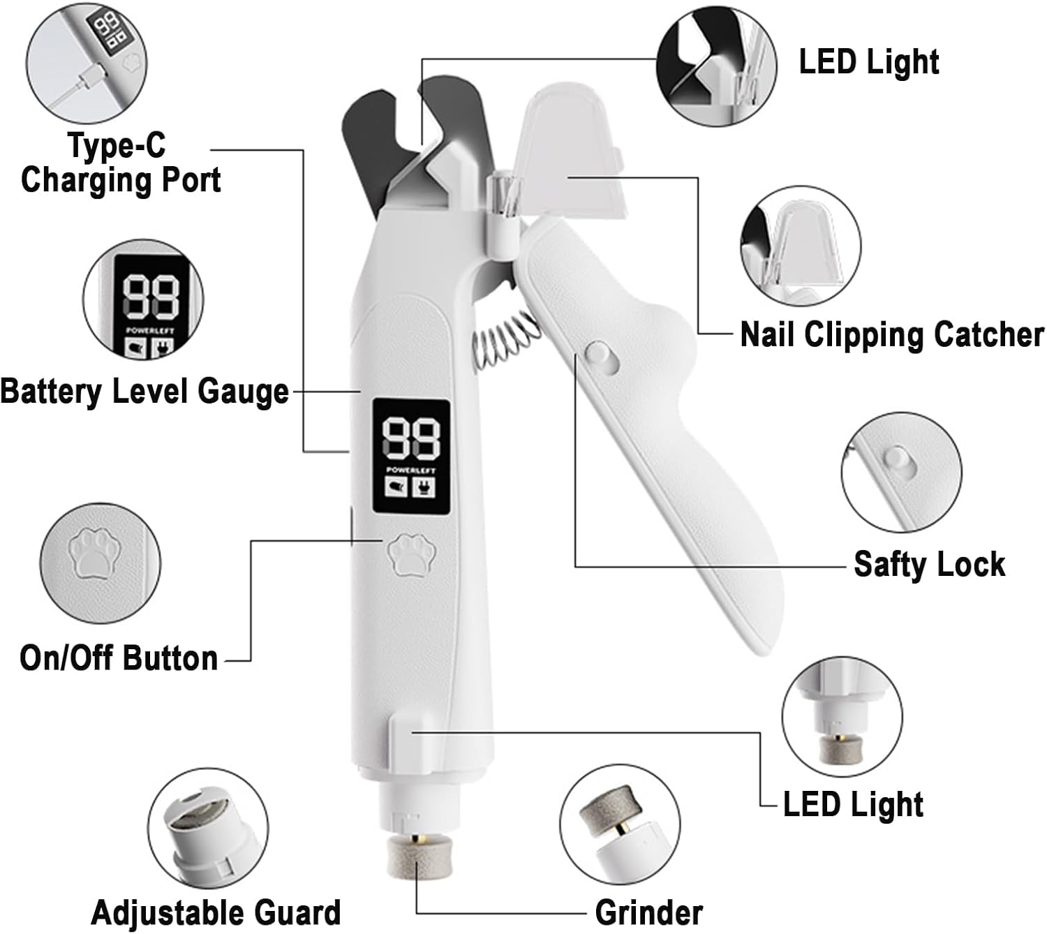 2-in-1 LED Pet Nail Clipper & Grinder